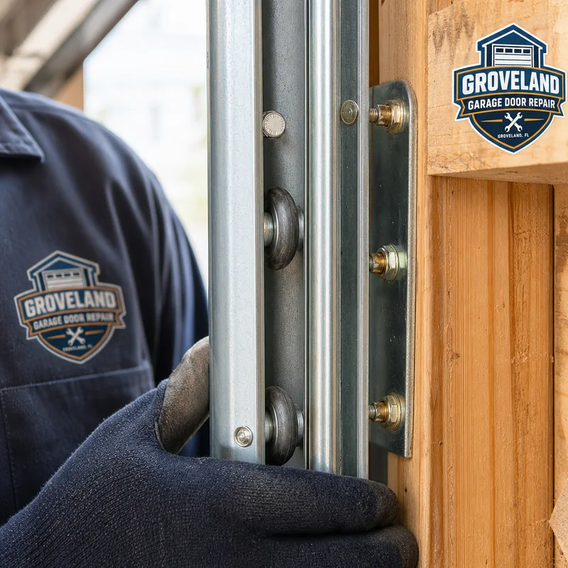 Finished insulated steel sectional door with an even reveal and clean bottom-seal contact